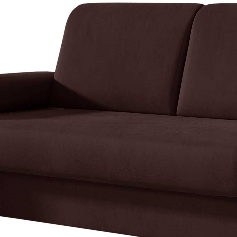 Federkern-Bettcouch in Dunkelbraun - Helina