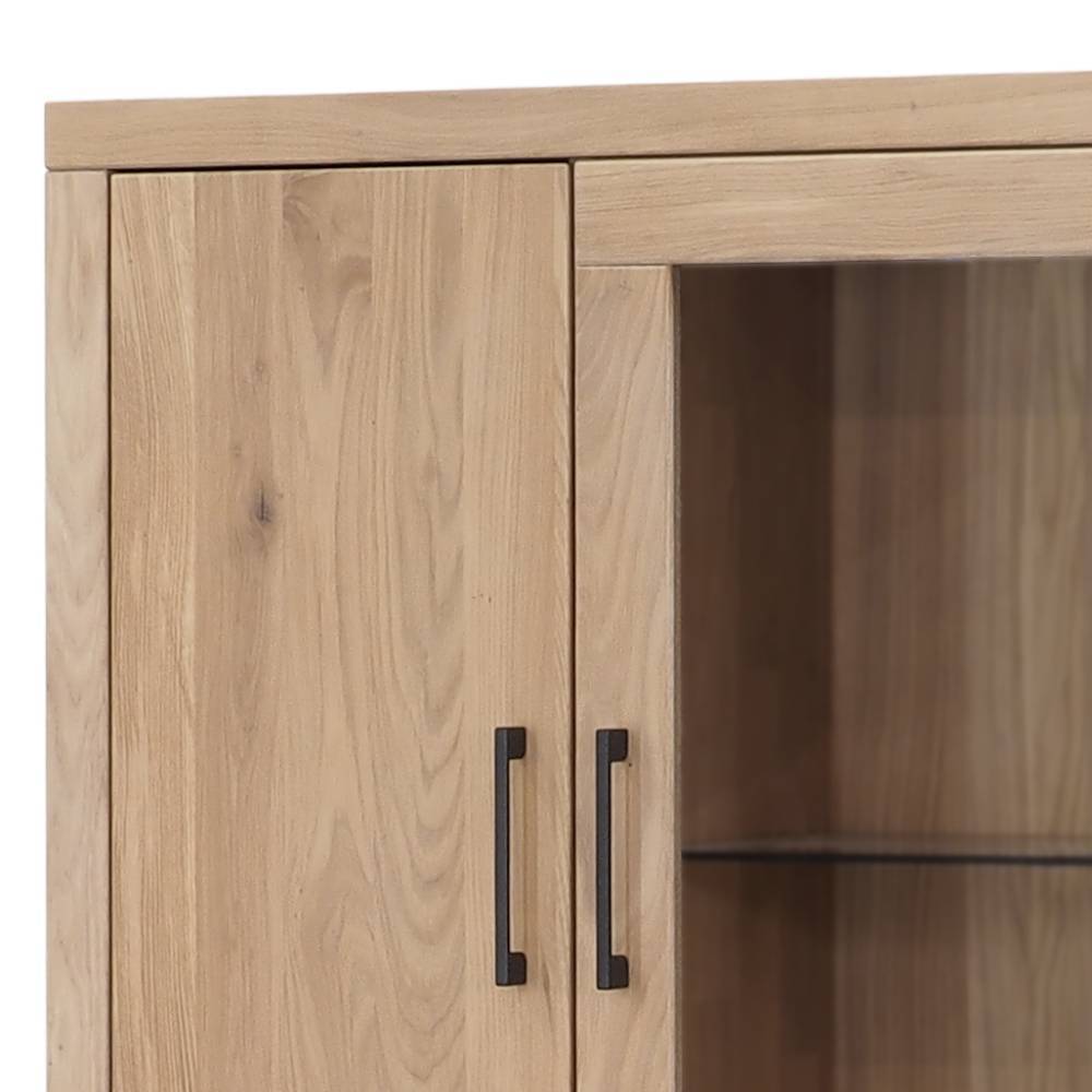 Schrankvitrine aus Eiche Massivholz - Buzia