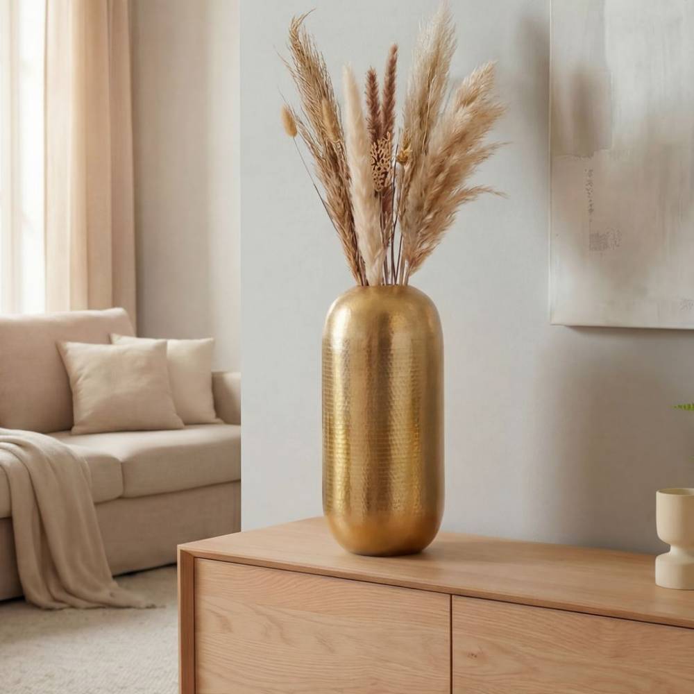 Aluminium-Vase in Goldfarben - Islando