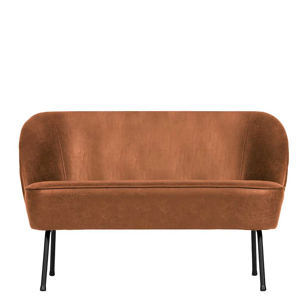 Retro Couch aus Leder in Cognac Braun - Enphila