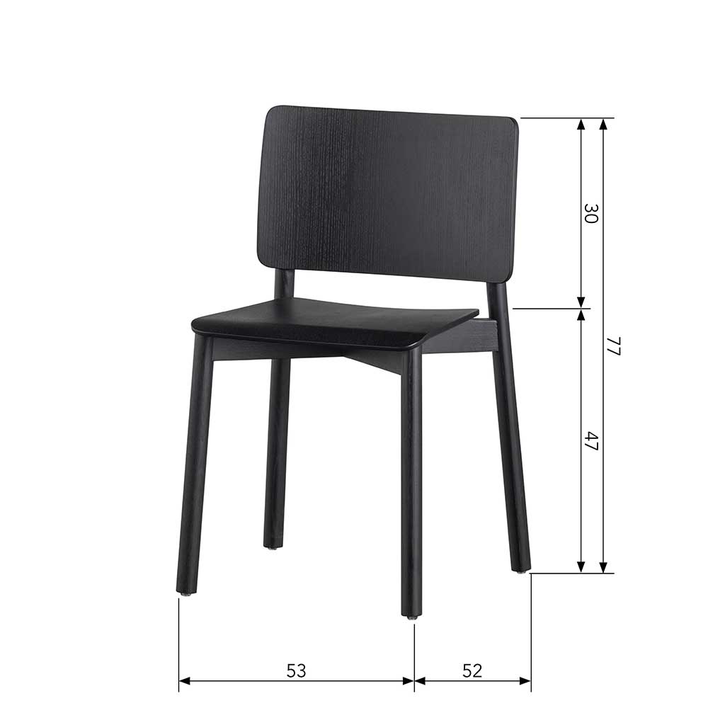 Design Holzstühle in Schwarz - Roryn (2er Set)