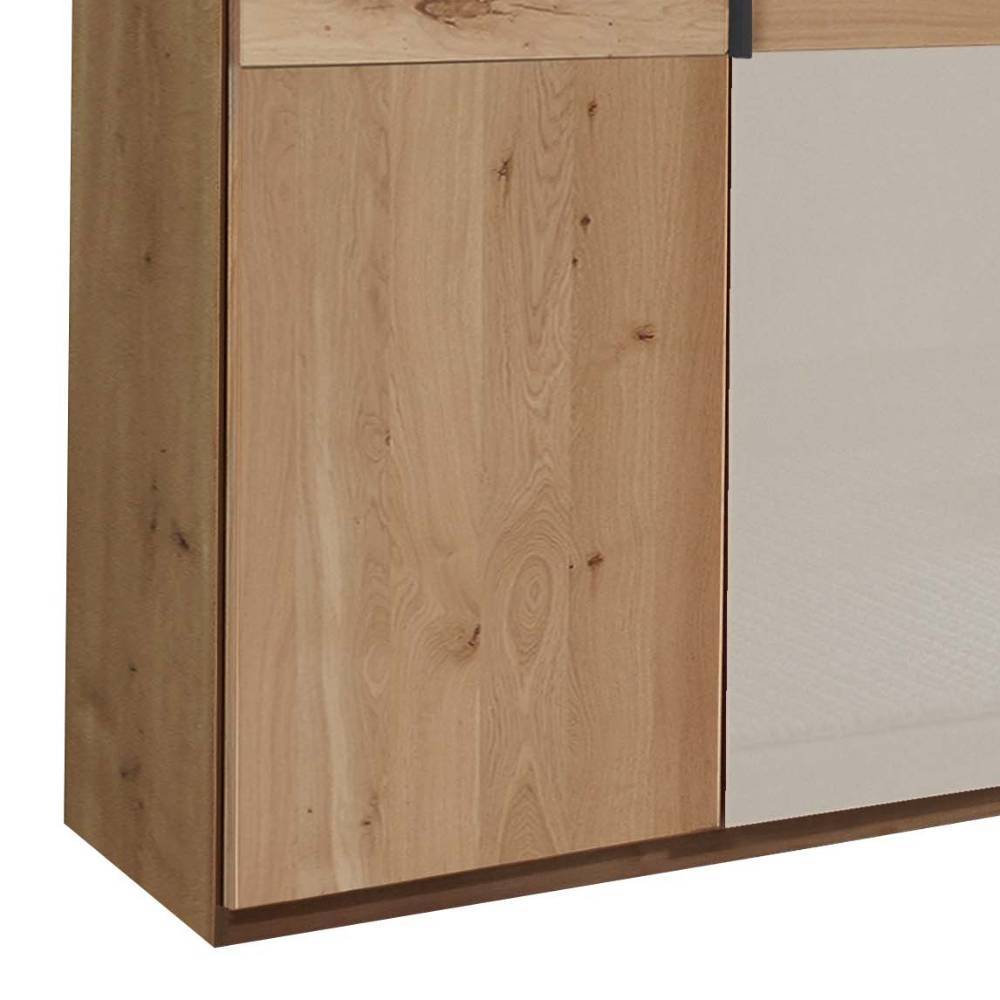 5-türiger Kleiderschrank in Eiche Bianco - Nikoba