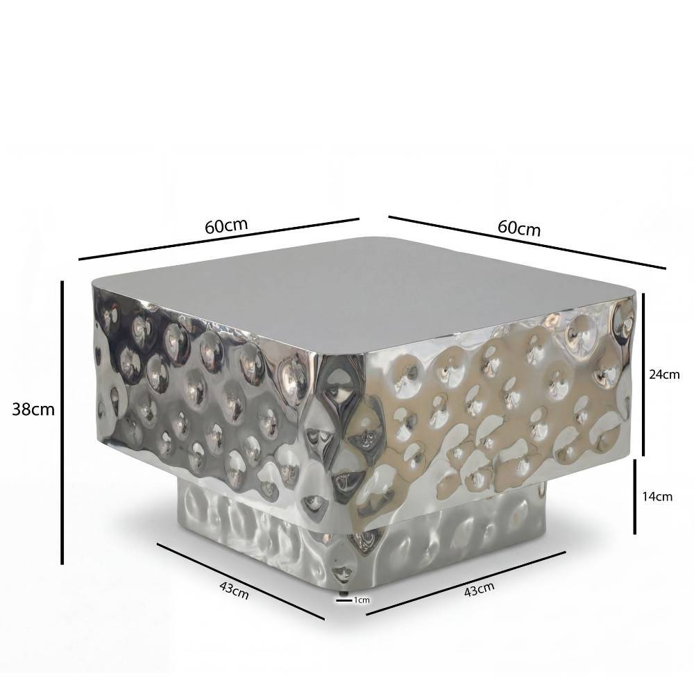 Design-Couchtisch aus Aluminium mit allen Maßen und Abmessungen – Ranica