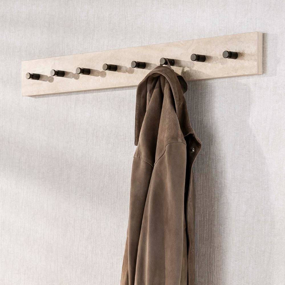 Garderobe Hakenleiste aus Keramik Travertin Optik - Phinia