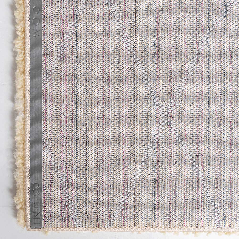 Hochflor Teppich Läufer in Gelb und Creme - Luzifania