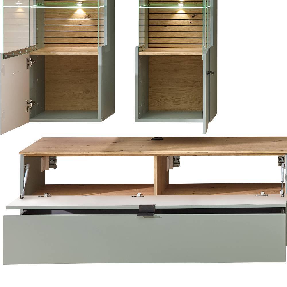 Wohnzimmermöbel Anbauwand Set - Halimi (siebenteilig)