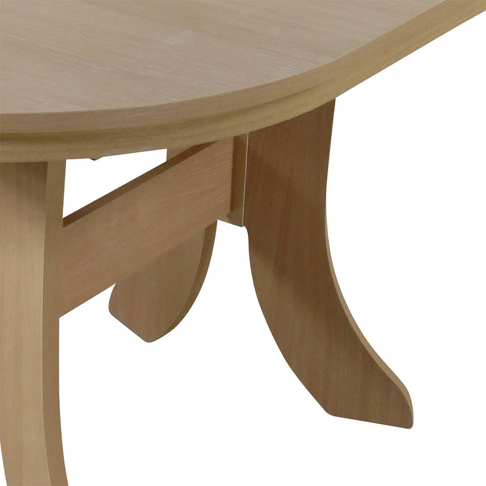 Ausziehbarer Esstisch mit ovaler Platte Rambano in Buche Holzdekor