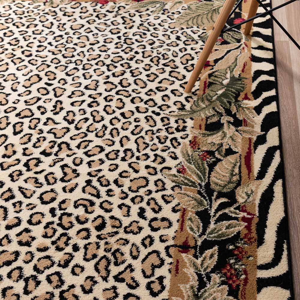 Dschungel Teppich mit Mustermix Leo Tiger Floral - Smidan