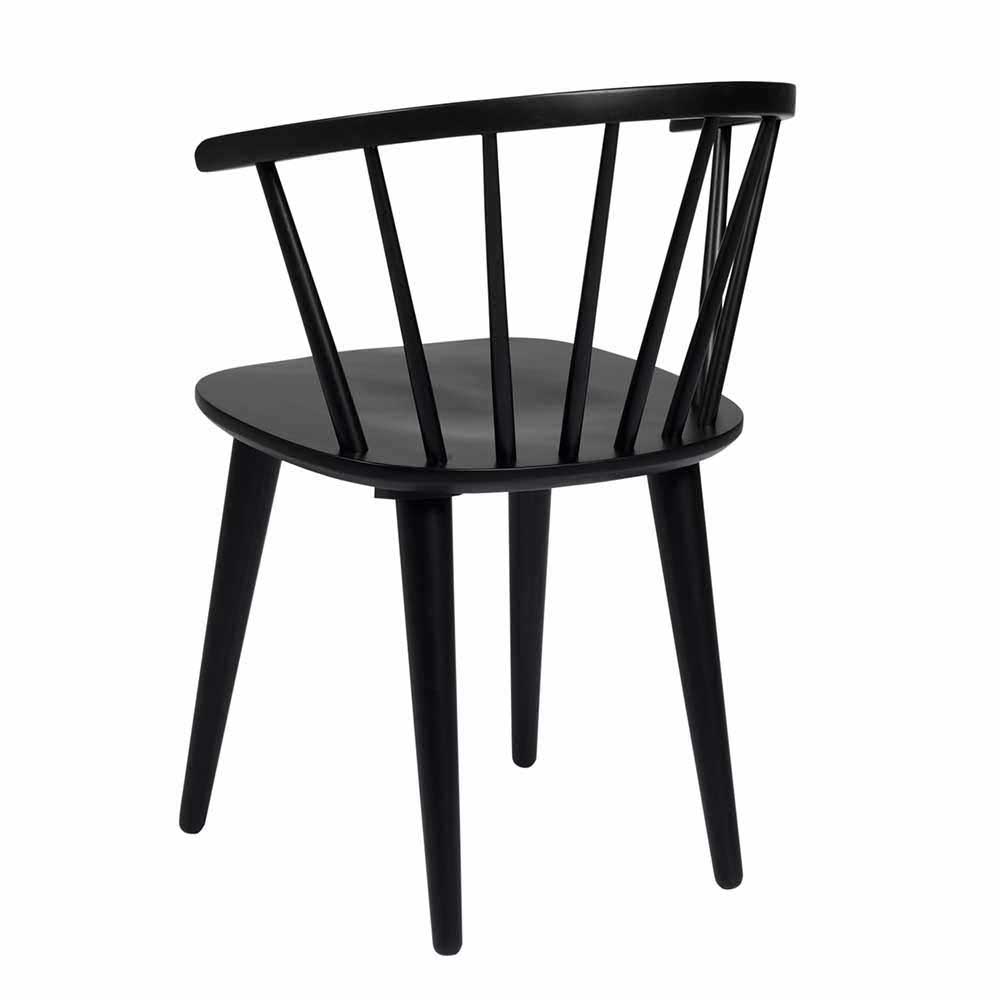 Schwarze Esstischgruppe mit Holzstühlen - Secrema (siebenteilig)
