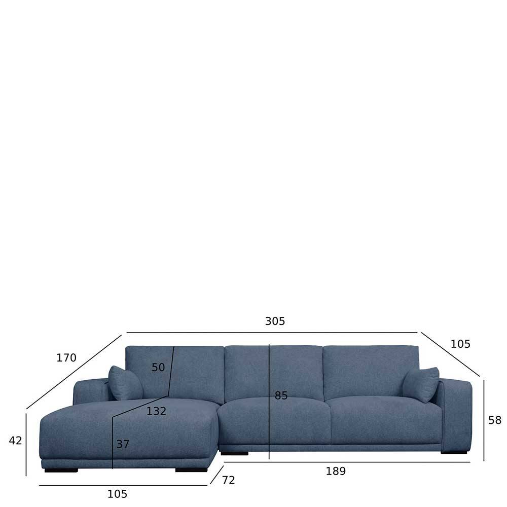 Dreisitzer Ecksofa mit Taschenfederkern - Latenda