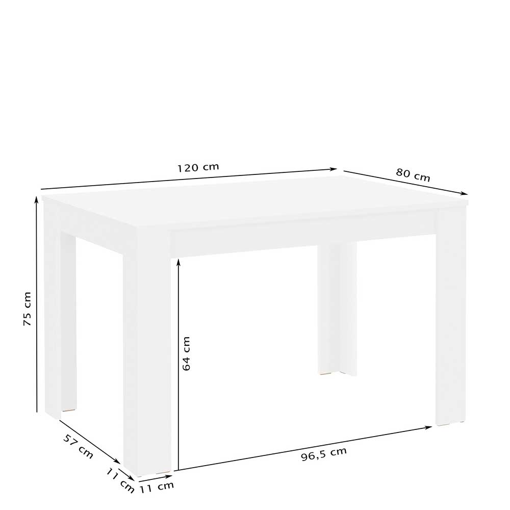 Tisch in Weiß - modernes Design - Sinvoje