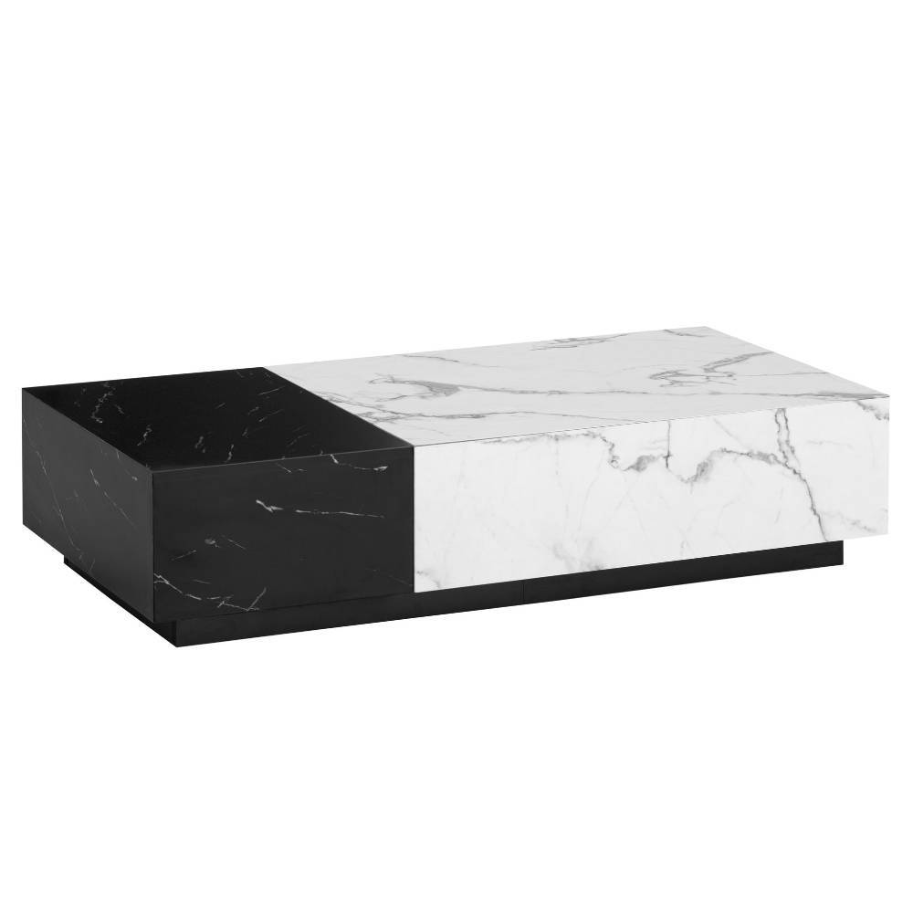 Zweifarbiger Couchtisch in Marmor Optik - Morcia