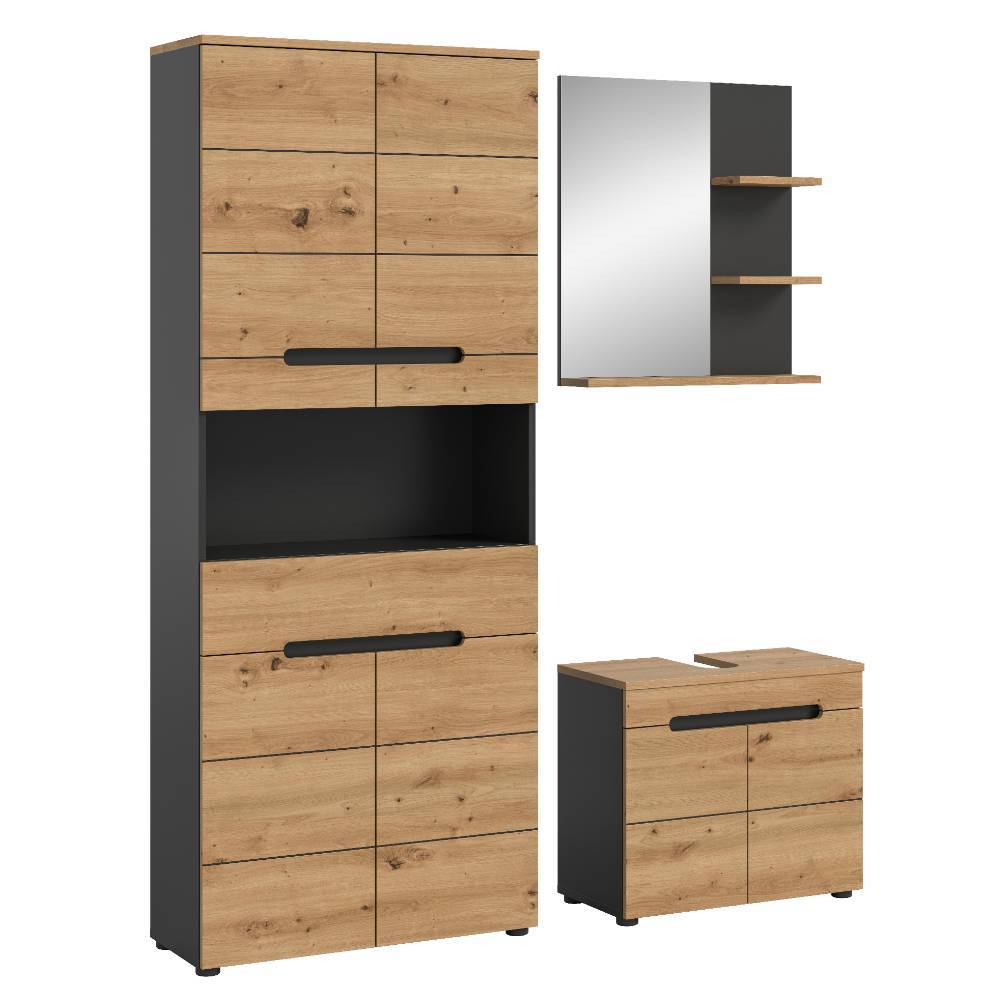 Badschrank-Set in modernem Design - Norja (dreiteilig)