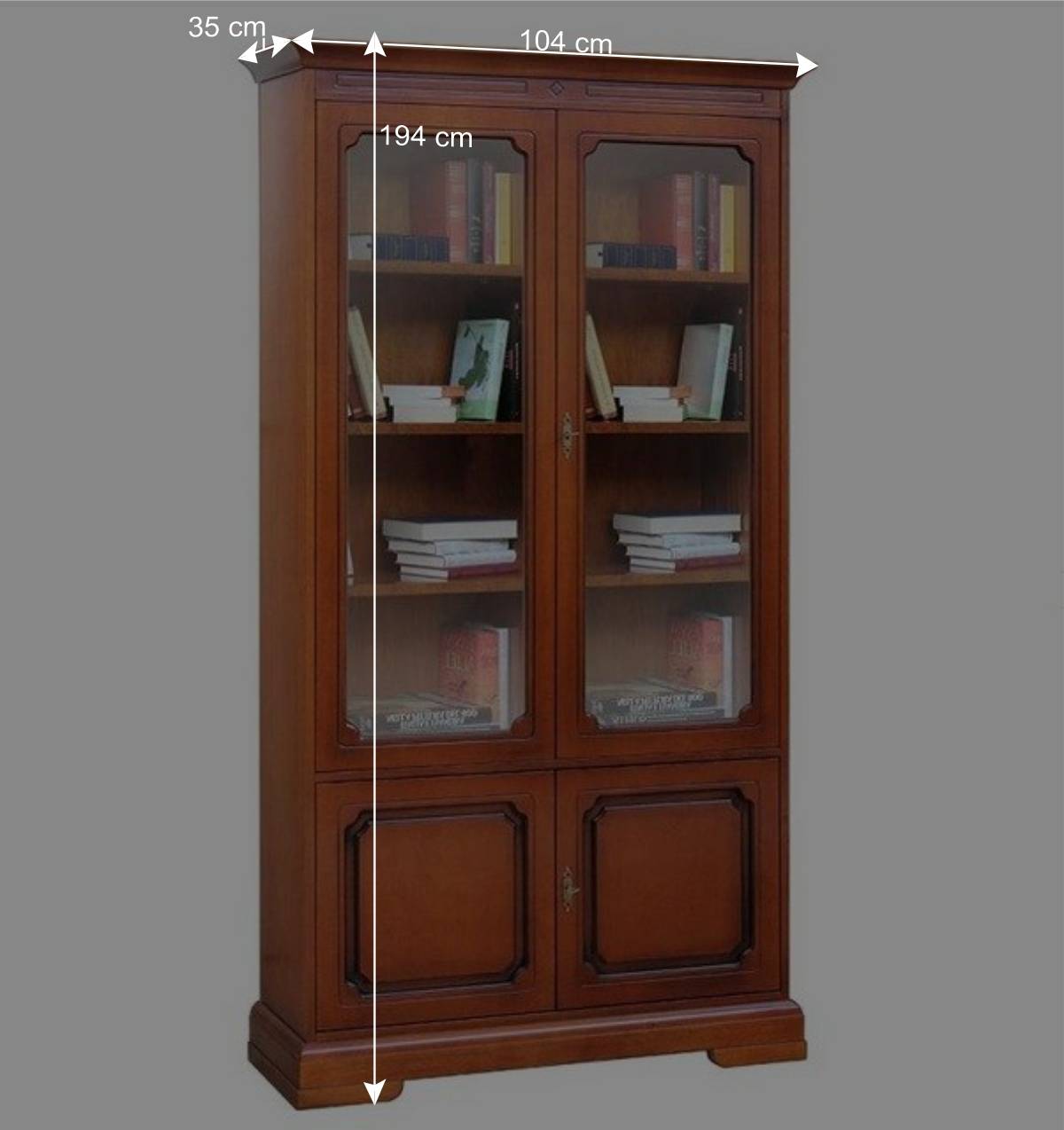 4-türiger Vitrinenschrank im klassischen Stil - Kimms