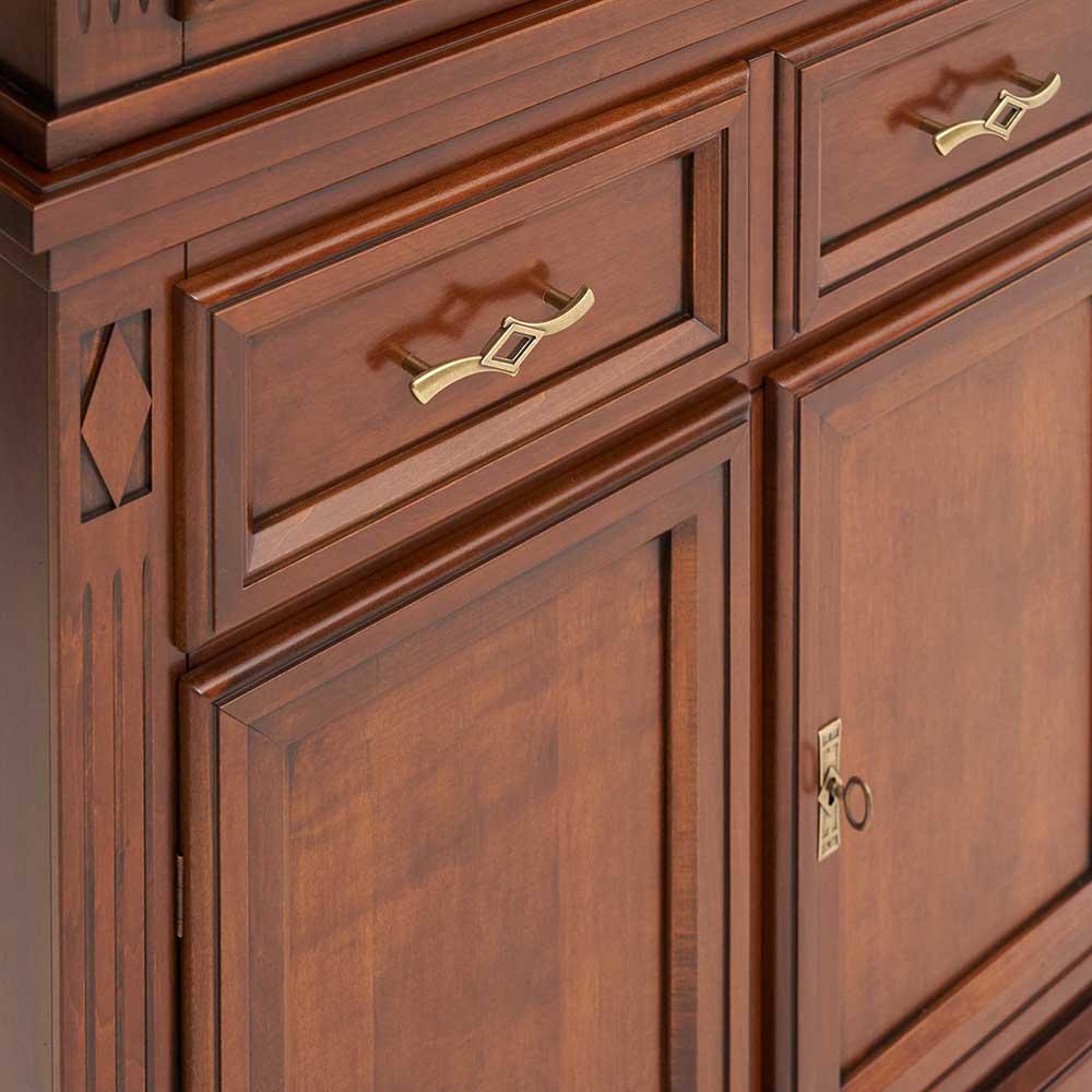 Vitrinenschrank in Walnussfarben - Sienna
