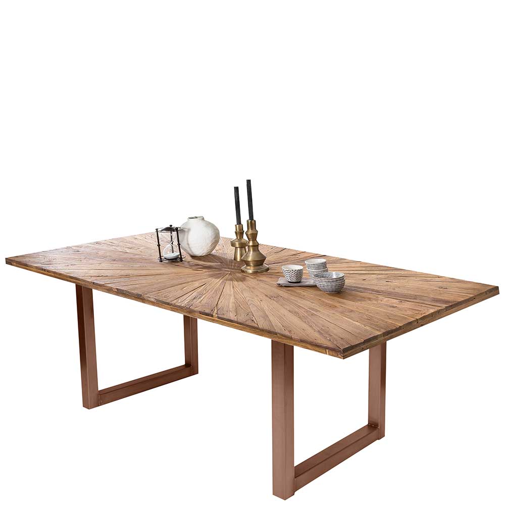 Esszimmer Esstisch mit Altholz-Platte aus Teak - Coras