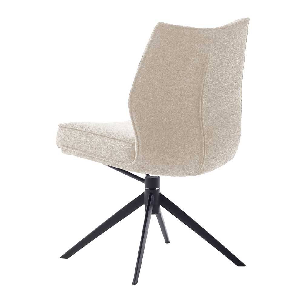 Taschenfederkern-Stühle in Cremeweiß - Ceraldina (2er Set)