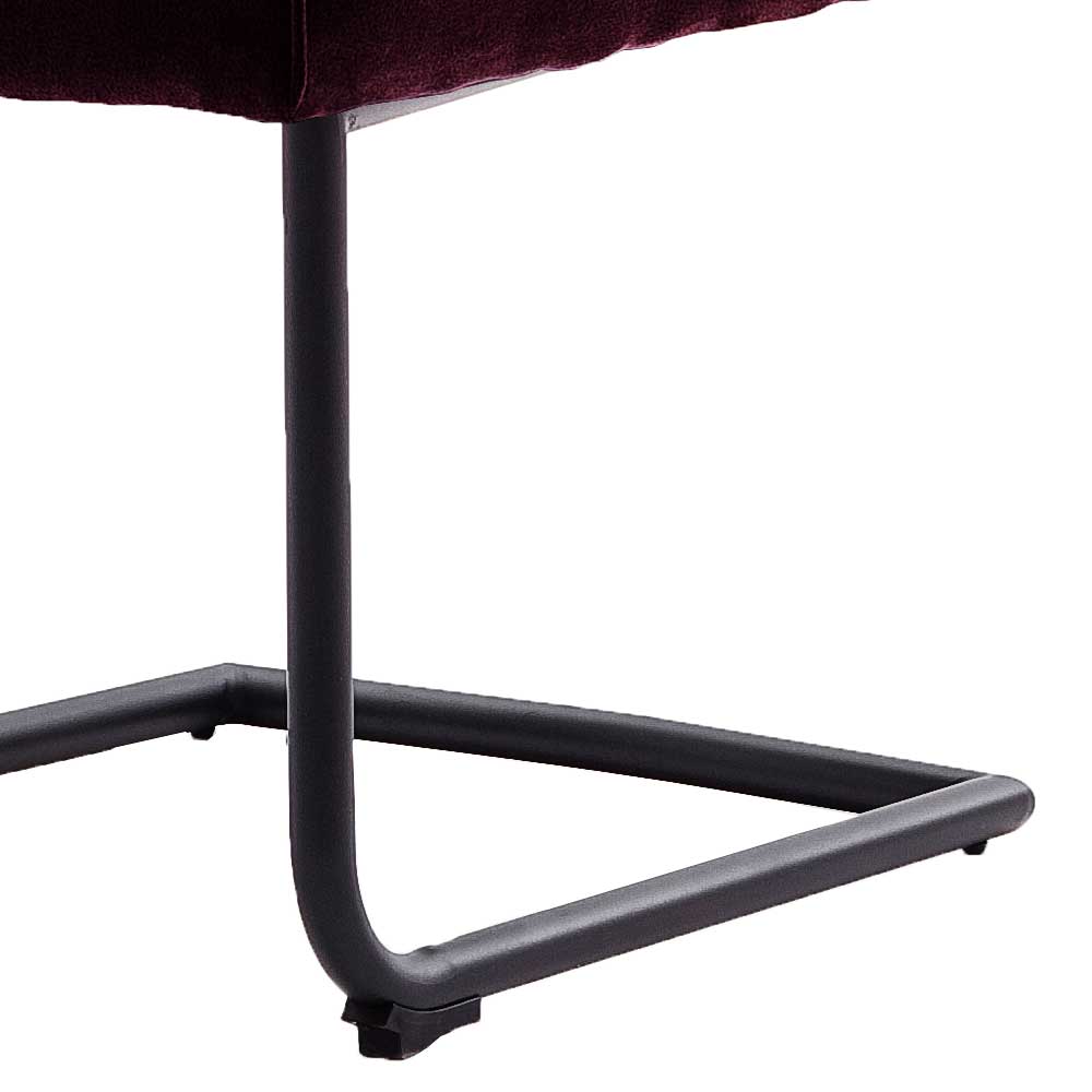 Freischwinger Stuhl in dunklem Rot - Calisian (2er Set)