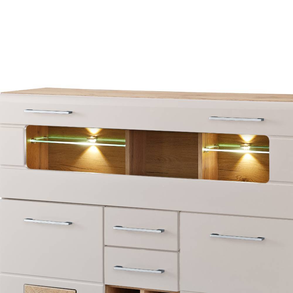 Barschrank in Altholz Optik und Mattgrau - Gemta
