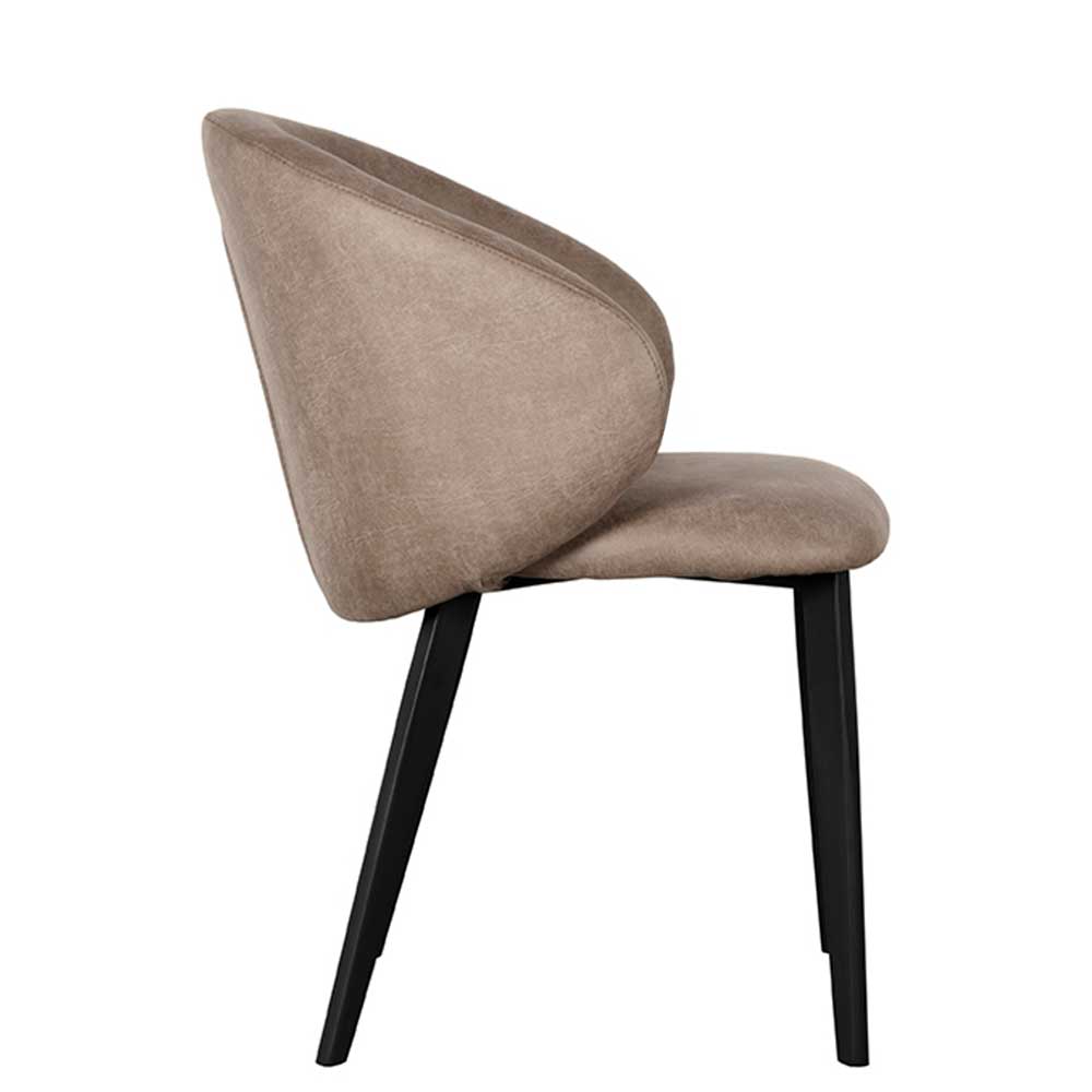 Polsterstühle aus Microfaser in Taupe - Alisa (2er Set)