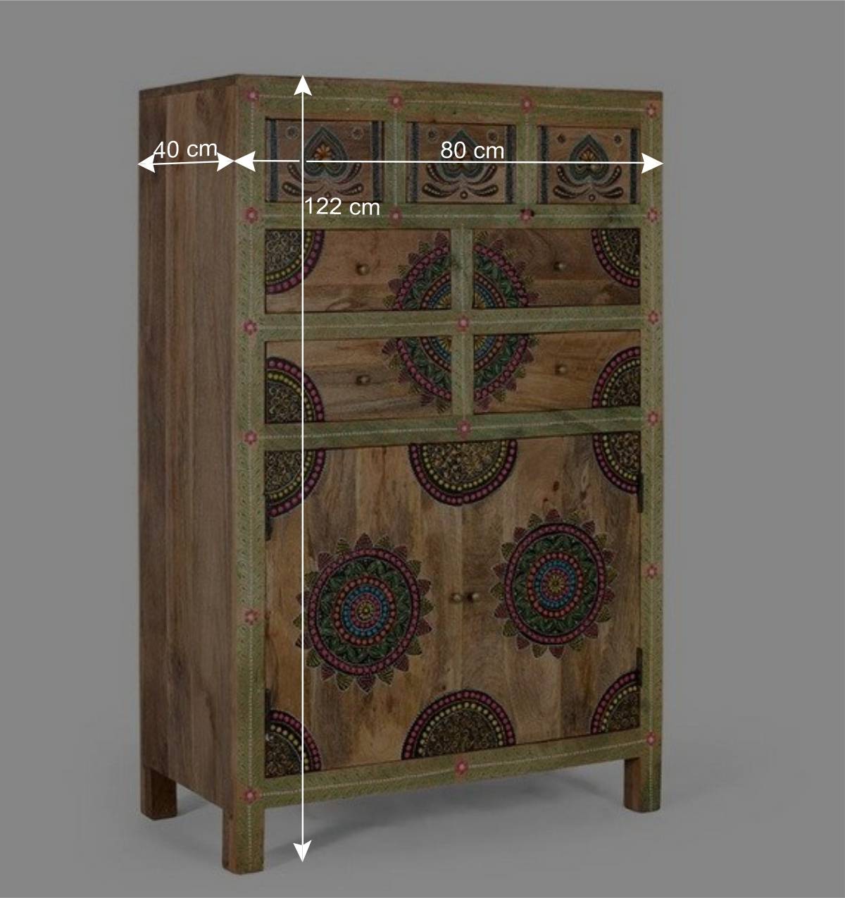 Ethno Style Highboard handbemalt - Azua