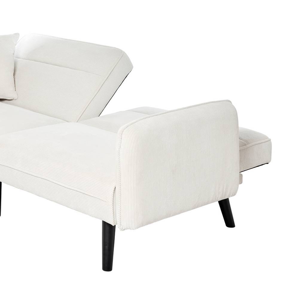 Klappsofa aus Cord Offwhite - Mailak