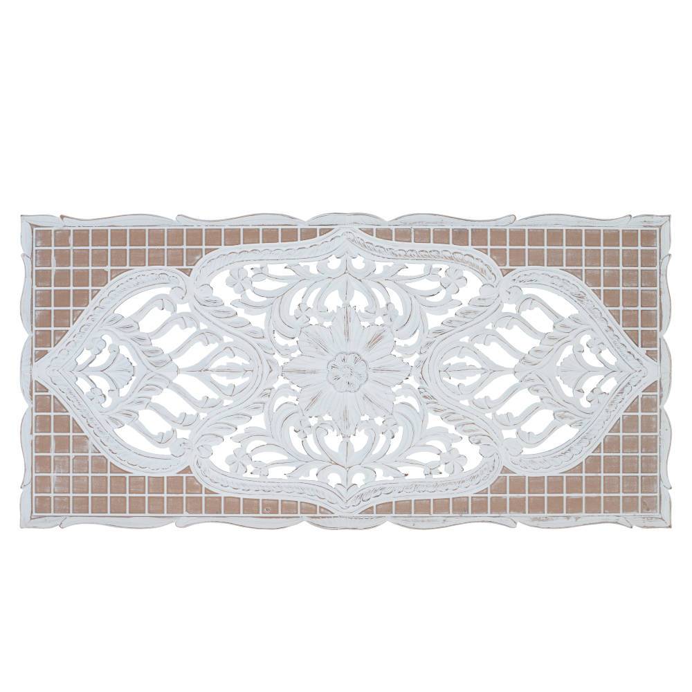 MDF Wandpaneel in White Wash mit Braun - Torin