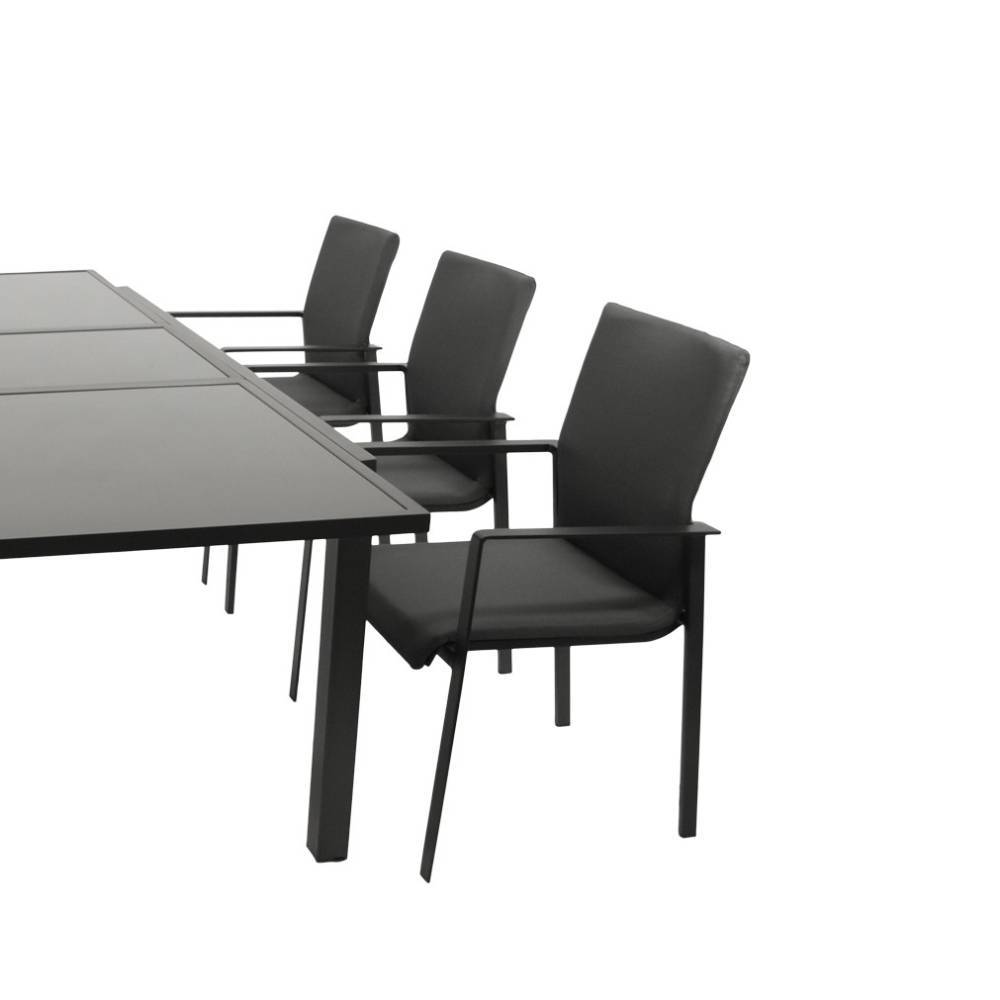 Garten-Glastisch und Armlehnstühle Set - Response (siebenteilig)