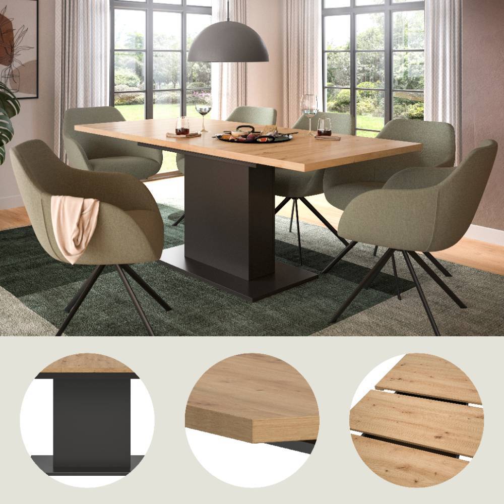 Esszimmer Tisch in Wildeiche Holzoptik - Vasoga