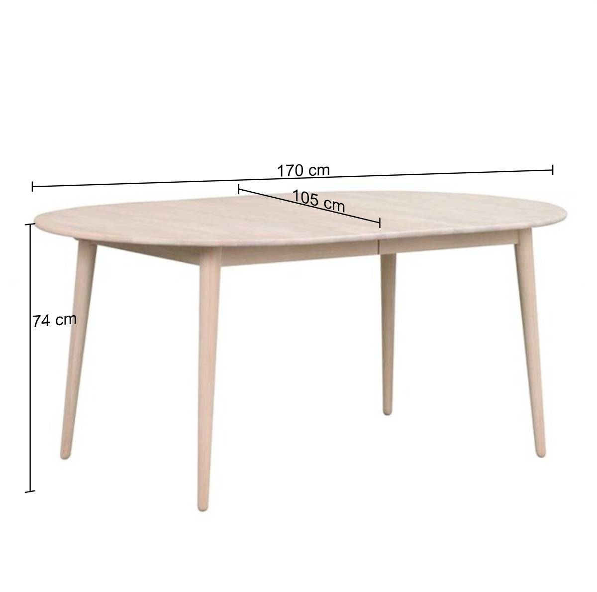 Ovaler Esstisch verlängerbar im Skandi Design - Fleppos