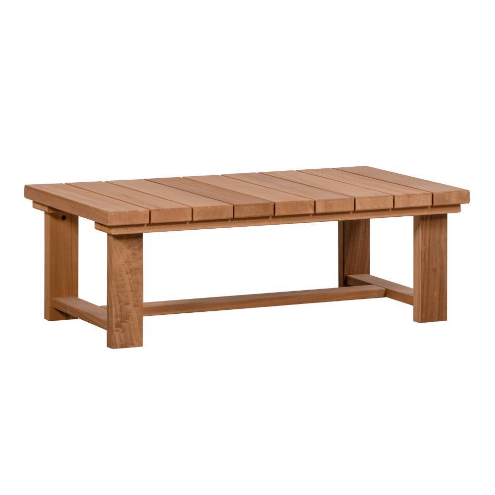 Eleganter niedriger Wohnzimmertisch aus Abachi Holz mit stabiler Konstruktion – Vilarida
