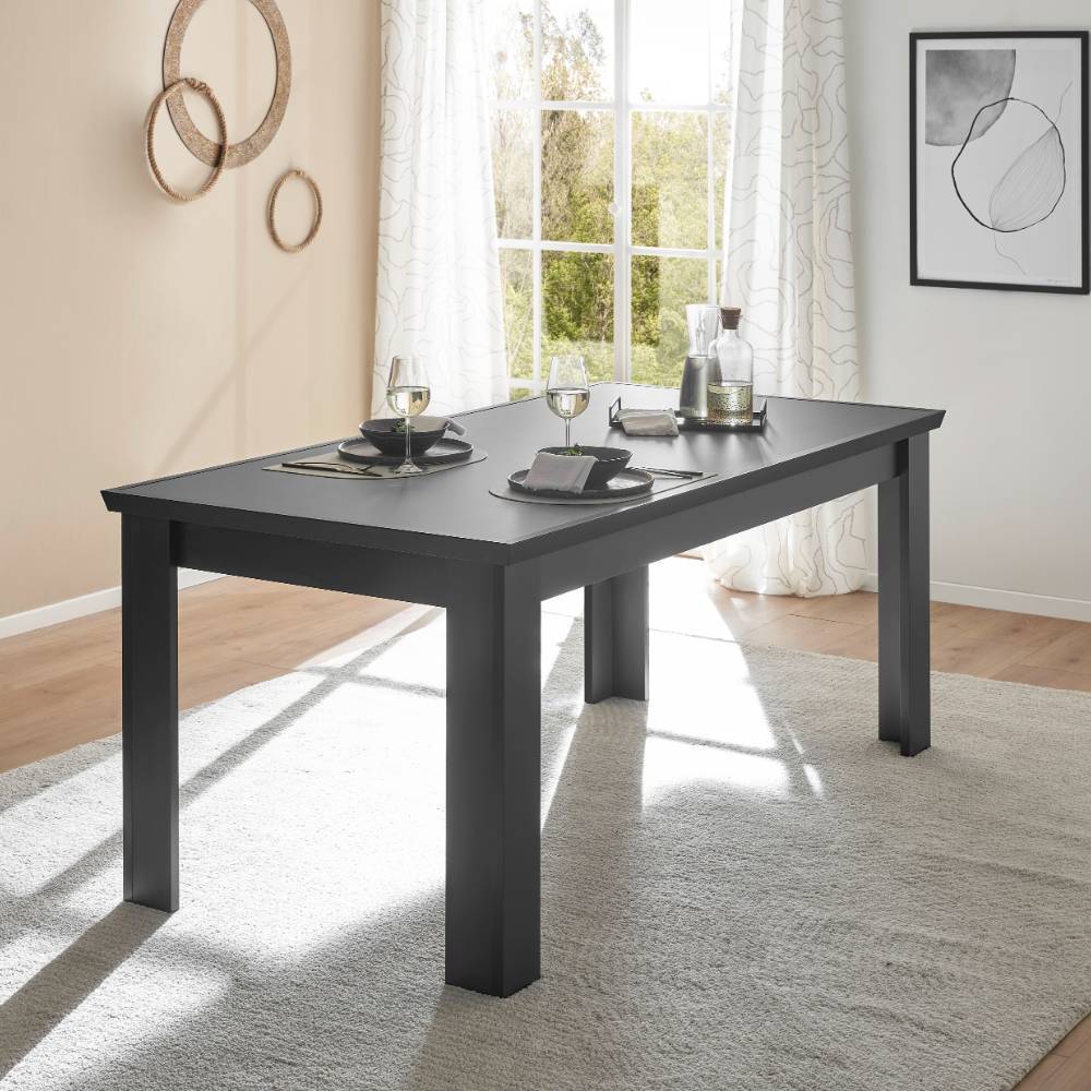 Modern Country Esstisch in Mattschwarz - Lulumo