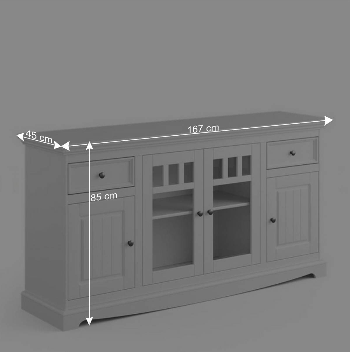 Landhaus Sideboard in Weiß lackiert - Indico