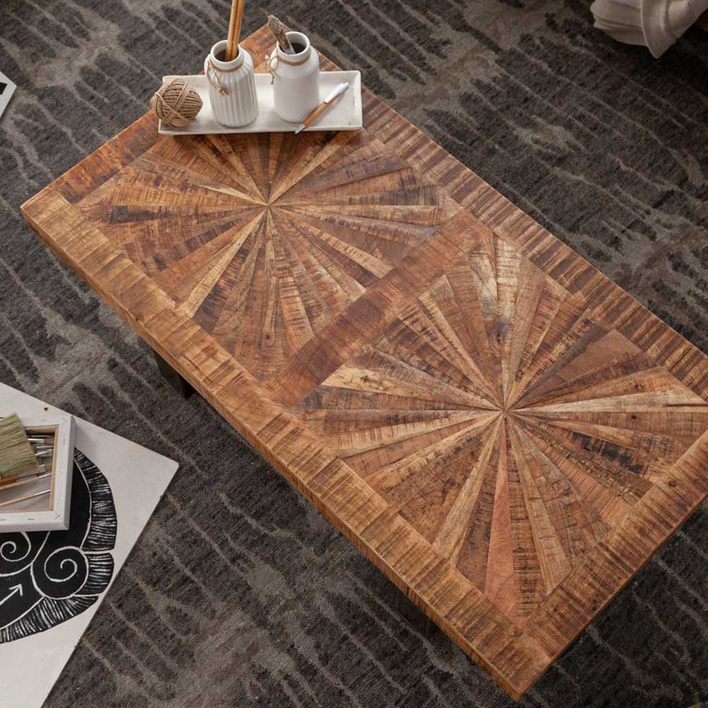 105x55 Wohnzimmer Tisch aus Holz handgearbeitet - Cazatan
