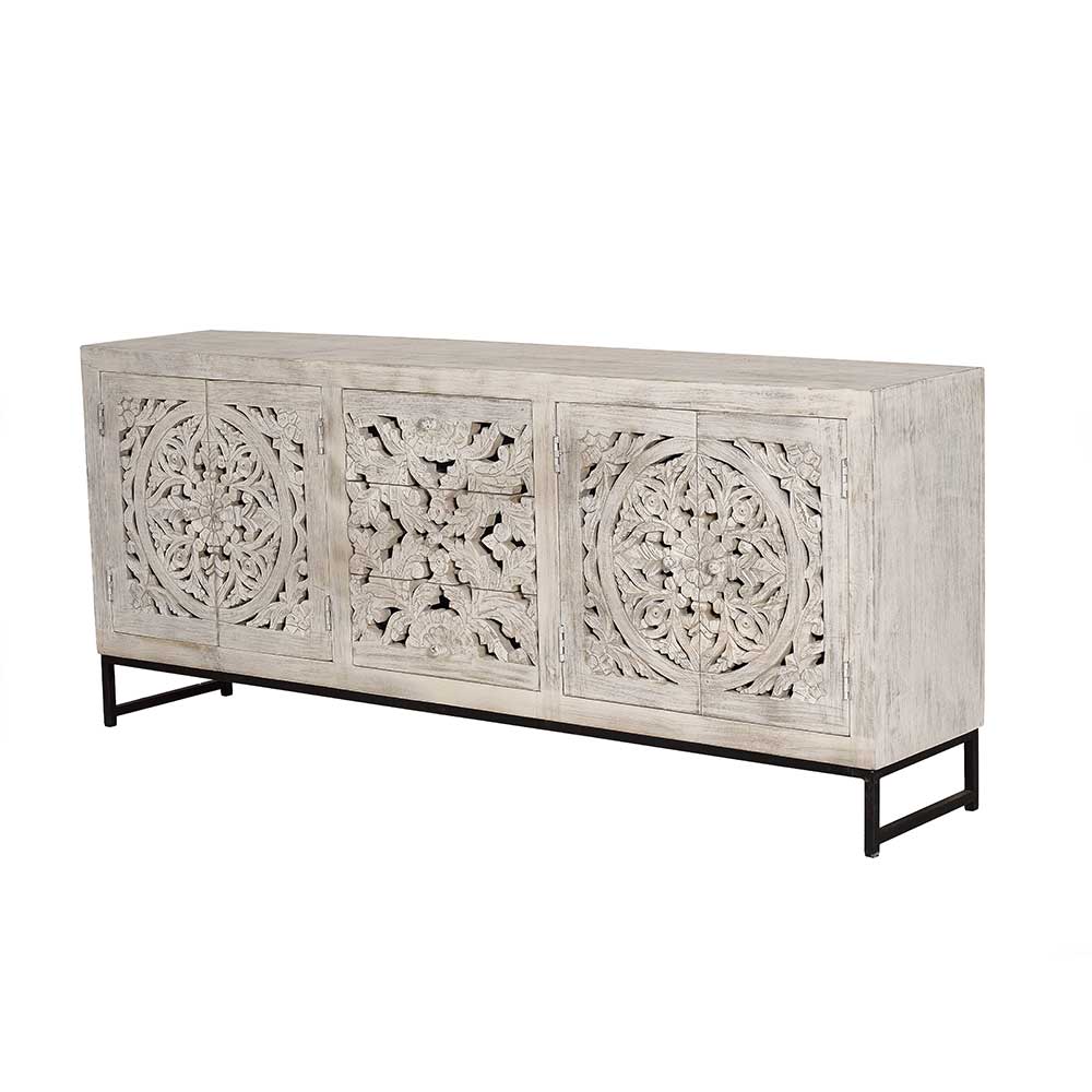 Vintage Design Sideboard in Holz White Wash - Fudorus