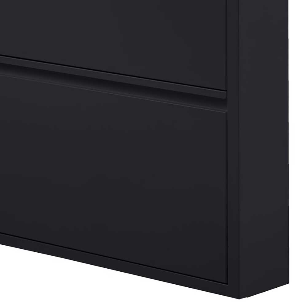 3-Klappen-Schuhschrank in Schwarz - Matic