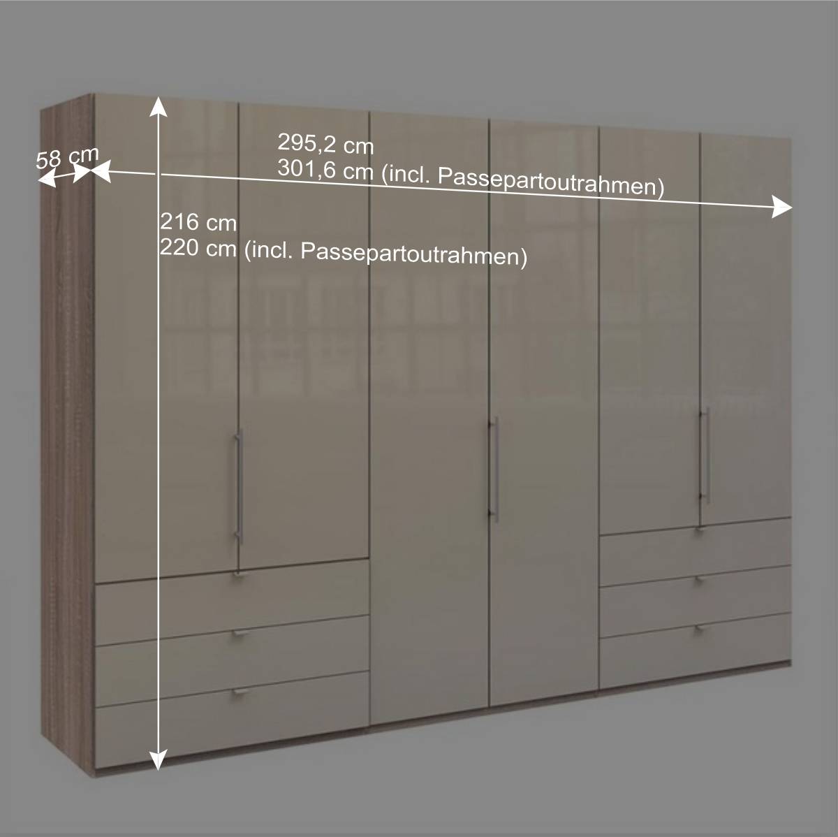Schlafzimmer Einrichtung als Set - Rativian (vierteilig)