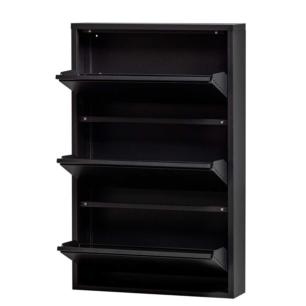 3-Klappen-Schuhschrank in Schwarz - Matic