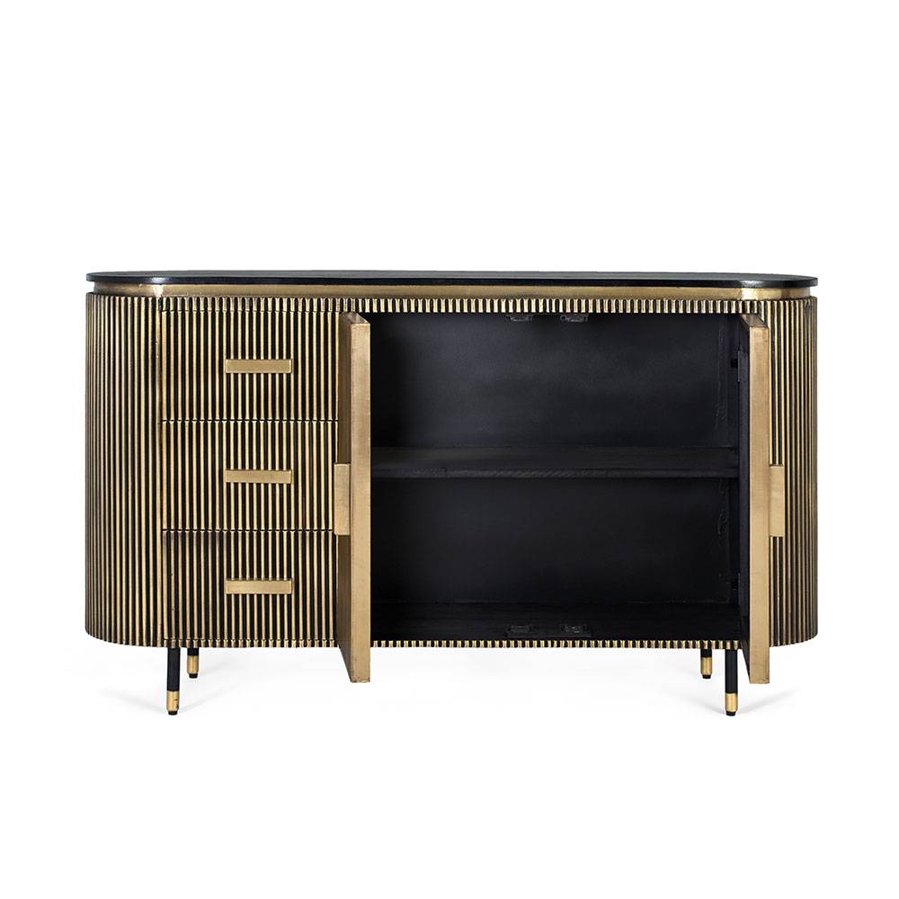Design Kombi-Kommode mit Marmorplatte - Hayato