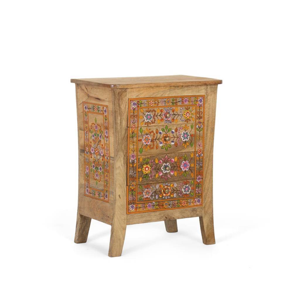 Holz Kommode mit Blumen Motiven - Etura