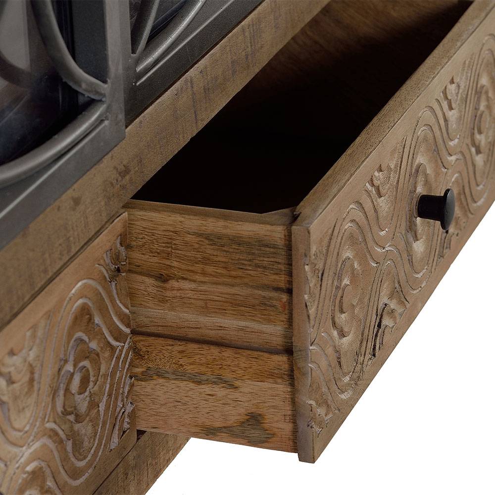 Design Highboard mit Glas Metalltüren - Everton