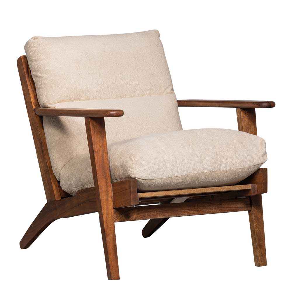 Design Sessel aus Akazienholz mit Polster - Meyden