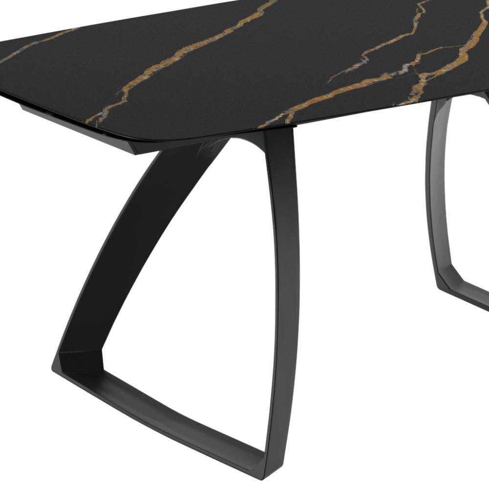 Keramiktisch in Marmoroptik Schwarz Braun - Iga