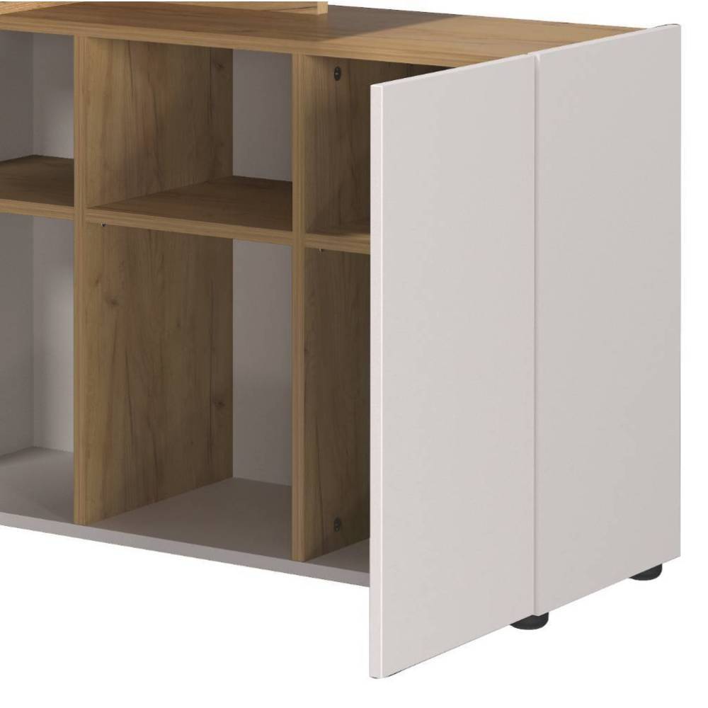 Büro Schreibtisch und Schrank Set - Chiron (dreiteilig)