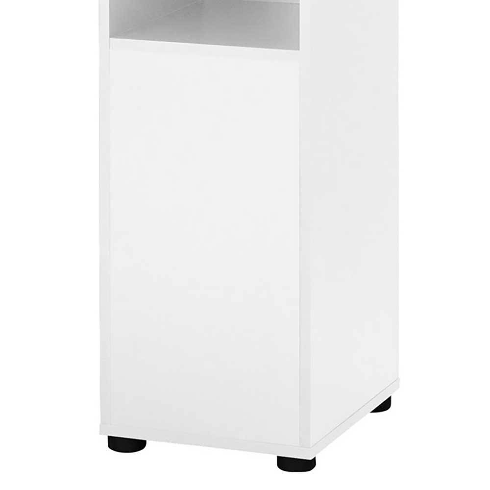 Badezimmer Hochschrank in Weiß mit Wildeiche - Alenta