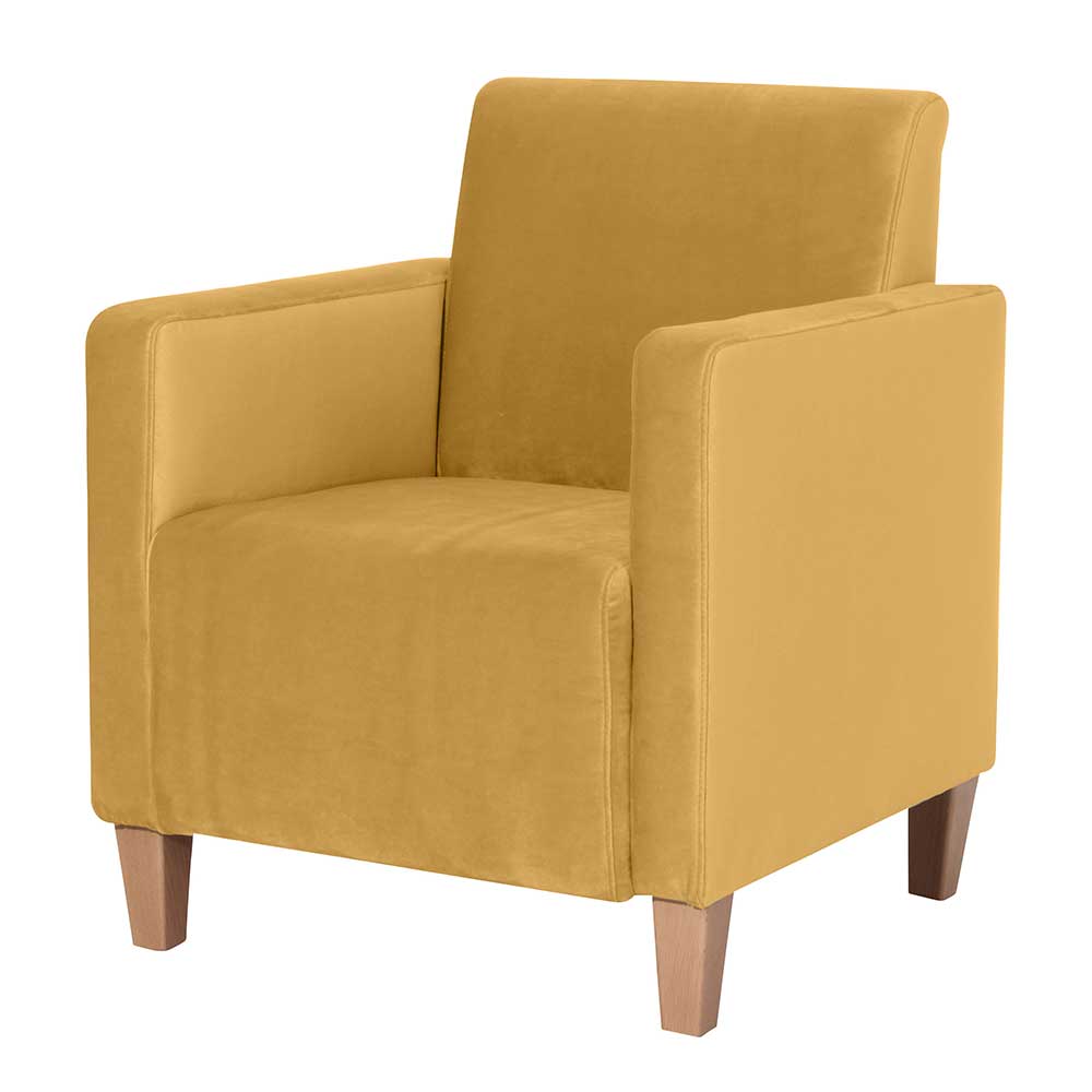Wohnzimmer Sessel in Gelb und Buche - Salm