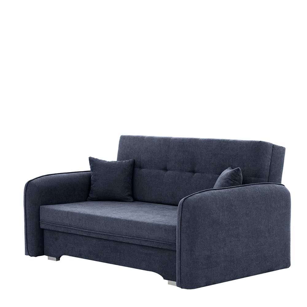 2er Schlafcouch in Blaugrau Veloursbezug - Candeloco