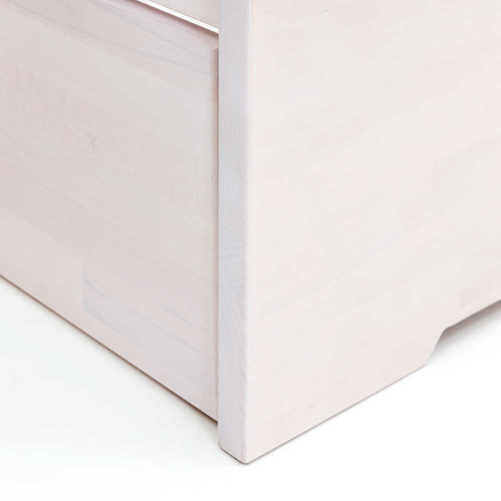 Weißes Ausziehbett aus Kernbuche Sybilla in 90x200 cm