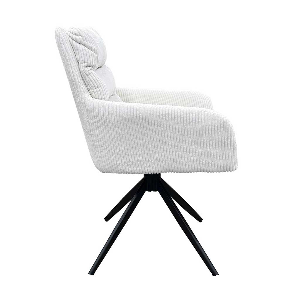 Breitcord Tischsessel in Offwhite - Tonia (2er Set)