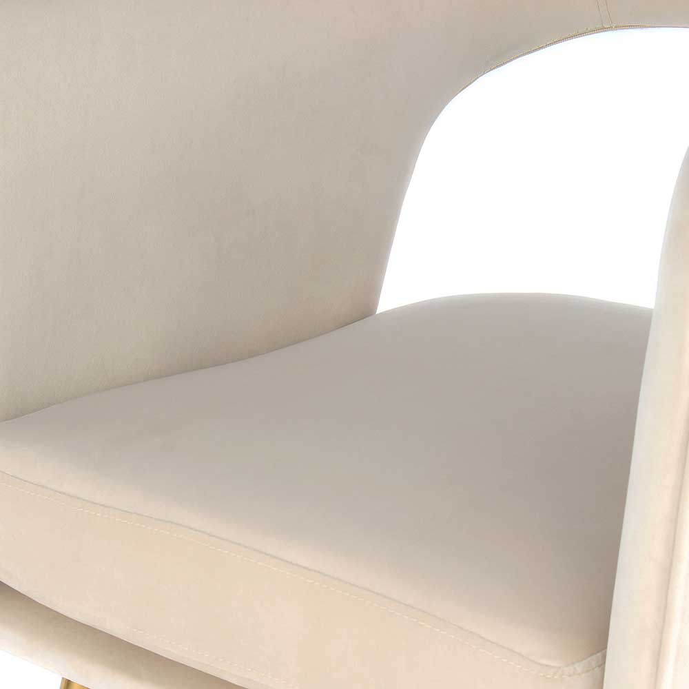 Esstisch Sessel in Cremefarben Samt - Bartholo
